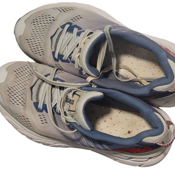 Hoka One One Womens Clifton 6 Gray Blue Lace Up Low Top Running Shoes Size 9.5 D - Picture 4 of 9